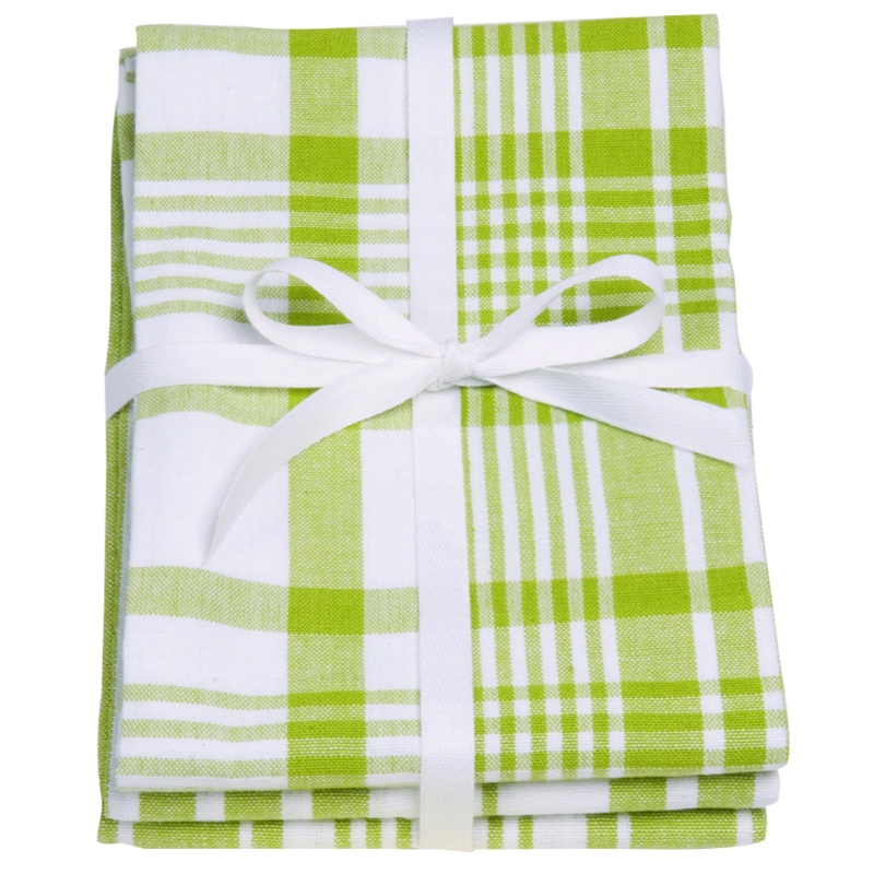 EXTRA LARGE GREEN TEA TOWELS SET OF 3 Woodbridge Kitchen Company