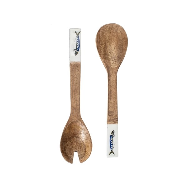 MANGO WOOD SALAD SERVERS MACKEREL