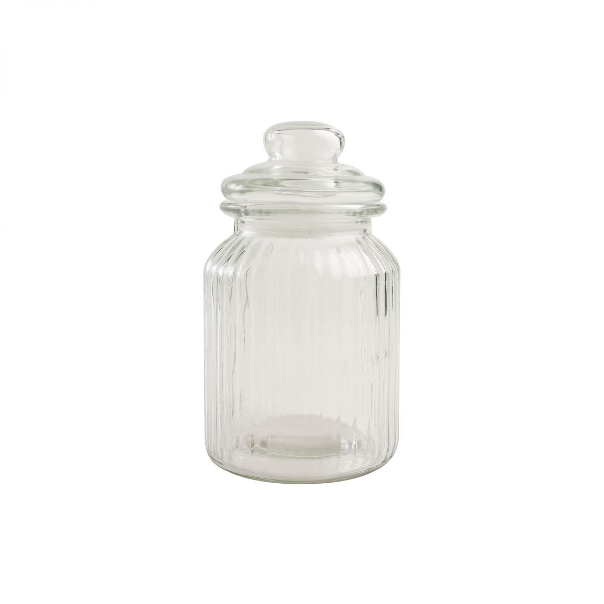 RIBBED GLASS JAR 1 LITRE