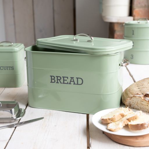 SAGE GREEN BREAD BIN 'LIVING NOSTALGIA'