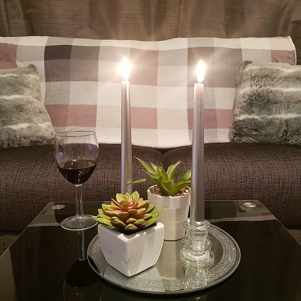 25CM SILVER DINNER CANDLE Woodbridge Kitchen Company