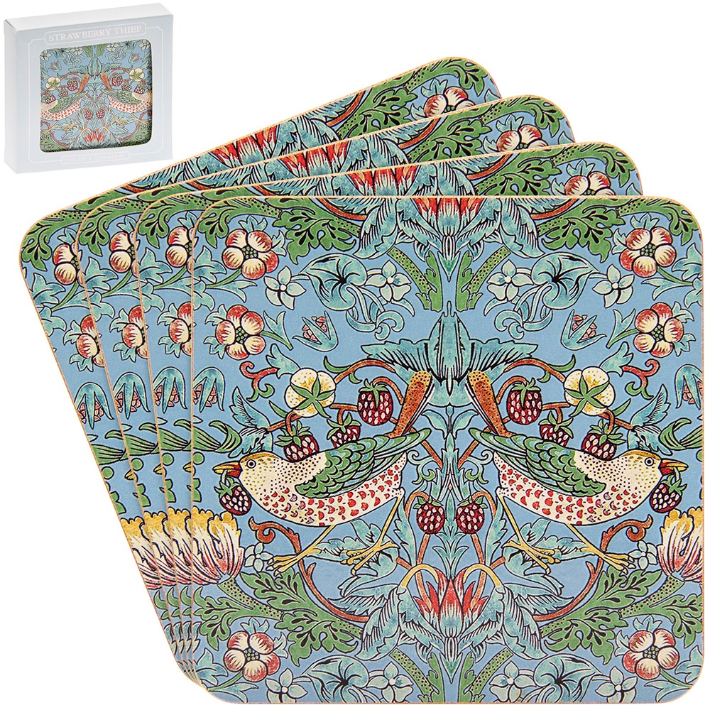 Haus & Garten Set of 4 William Morris Strawberry Thief Teal Placemats