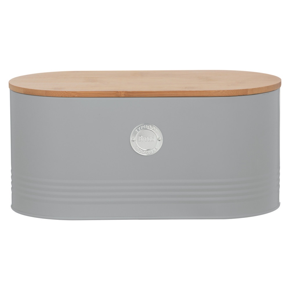 GREY BREAD BIN WITH BAMBOO LID Woodbridge Kitchen Company