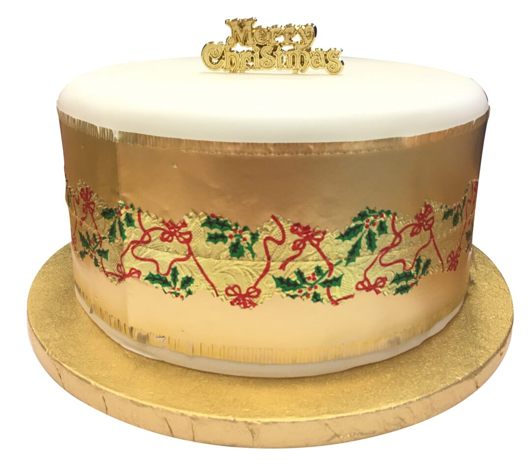 CHRISTMAS CAKE FRILL  PLAIN WITH HOLLY CENTRE  Woodbridge Kitchen Company