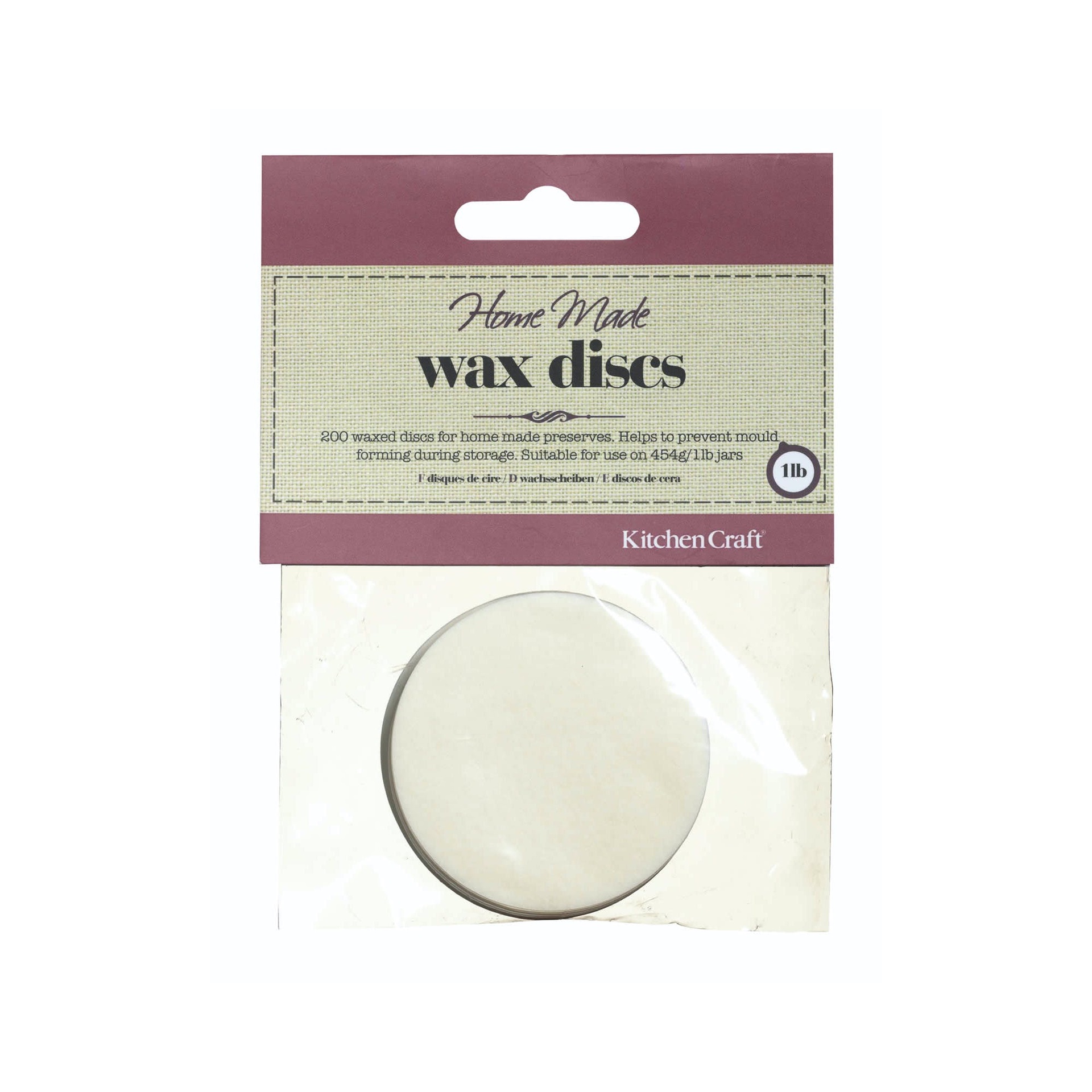 JAM JAR 454G 1LB WAX DISCS PACK OF 200 Woodbridge Kitchen Company