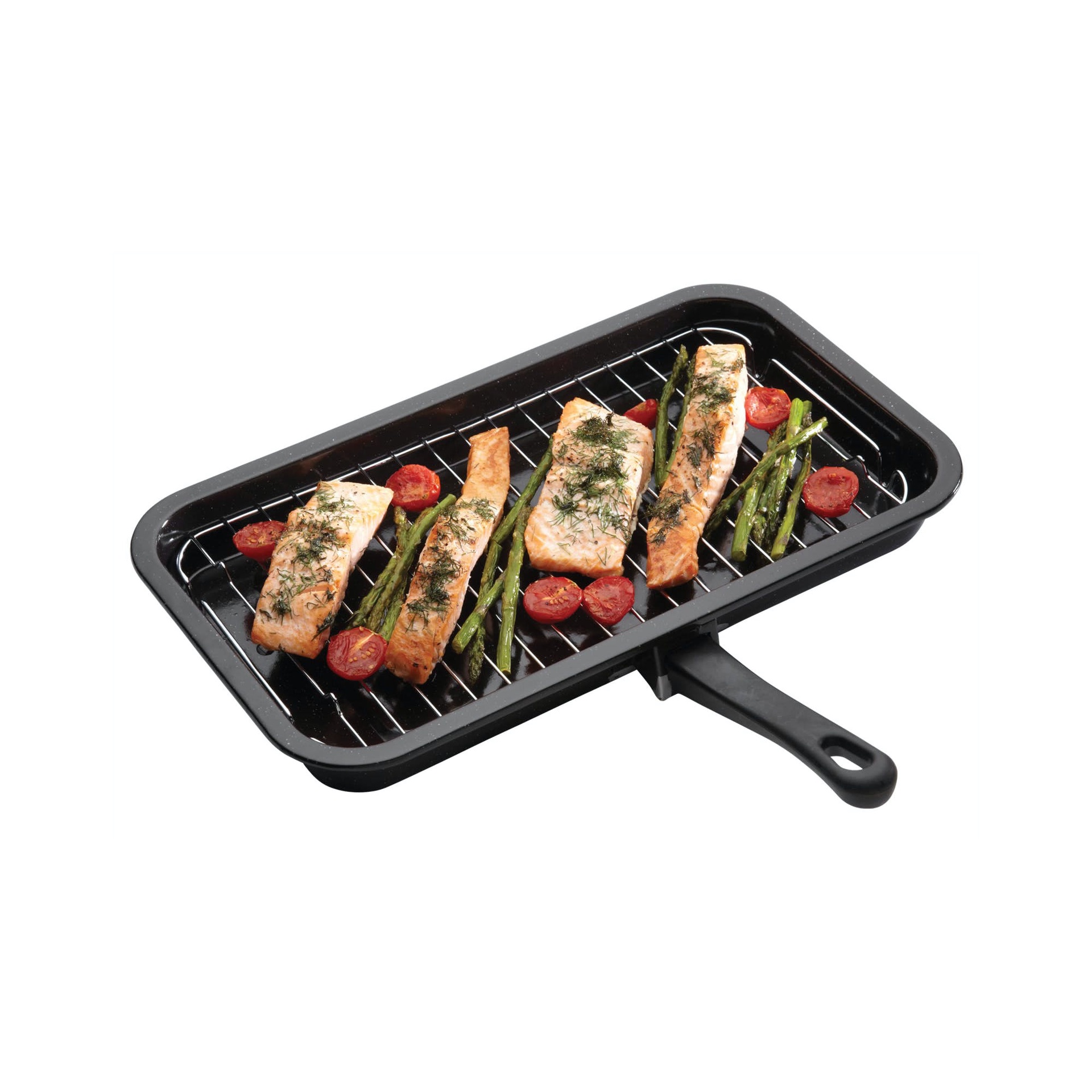 Small Single detachable Handled Enamelled Grill Pan for Hygena Oven Cooker 