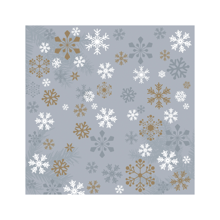 TRADITIONAL SNOW GREY PAPER NAPKINS SMALL