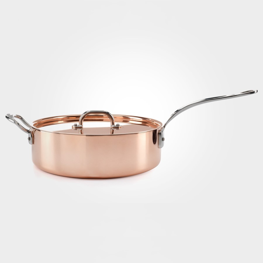 SAMUEL GROVES COPPER INDUCTION SAUTE PAN WITH LONG HANDLE 26CM