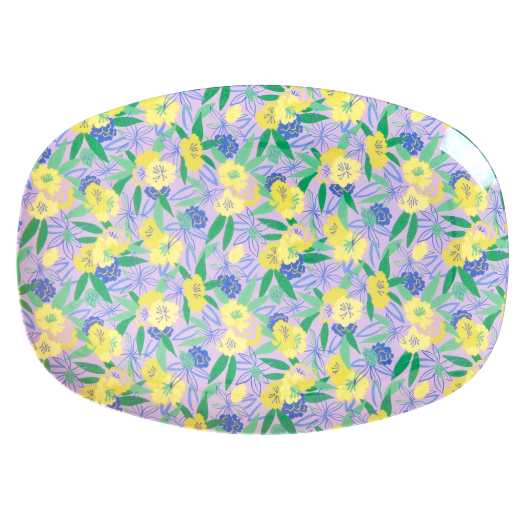 FANCY PANSY PRINT RECTANGULAR MELAMINE PLATE Woodbridge Kitchen Company