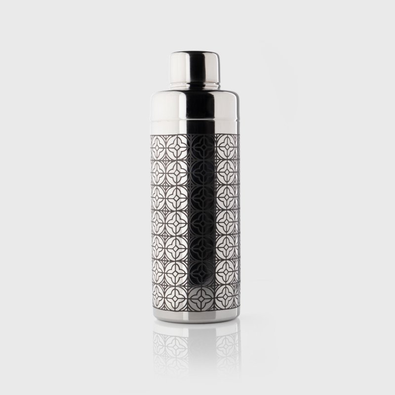 TAPROOM ETCHED ART DECO STAINLESS STEEL COCKTAIL SHAKER - Image 3