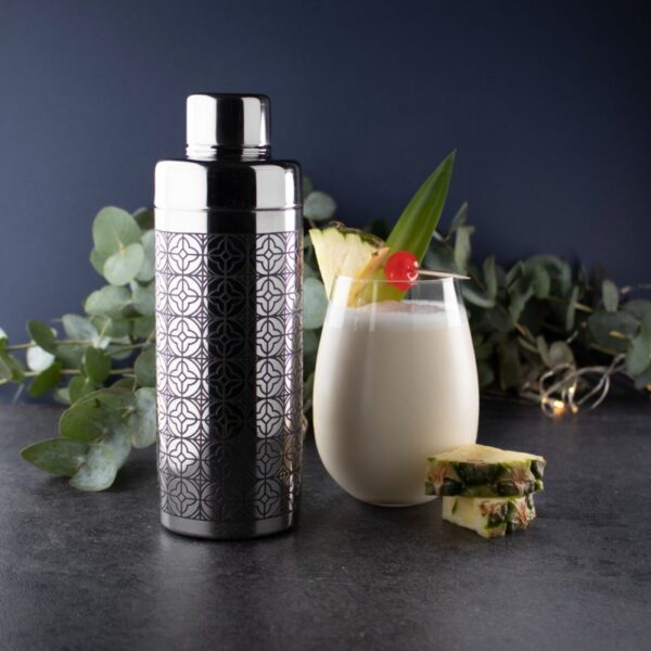 TAPROOM ETCHED ART DECO STAINLESS STEEL COCKTAIL SHAKER - Image 4