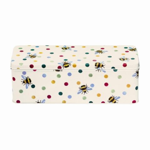 EMMA BRIDGEWATER POLKA BEE LONG RECTANGULAR TIN