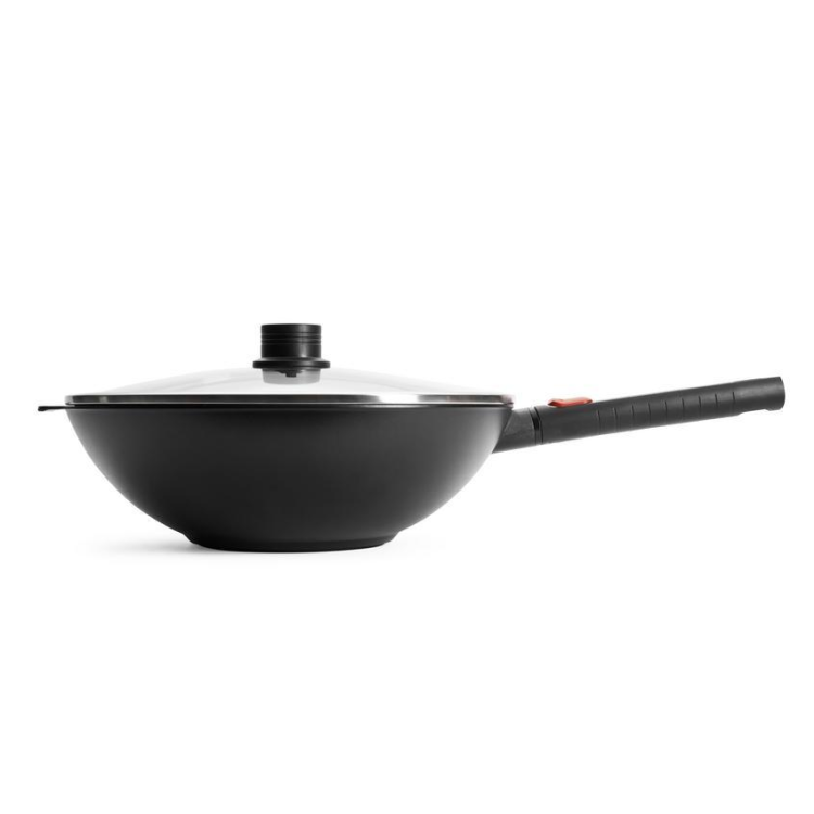 Woll Eco Logic QXR Poêle wok et mélangeur, inductive, diamètre 24 cm, hauteur 10 cm, avec