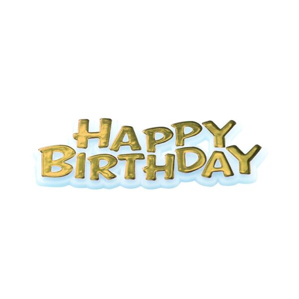 HAPPY BIRTHDAY CAKE TOPPER - GOLD
