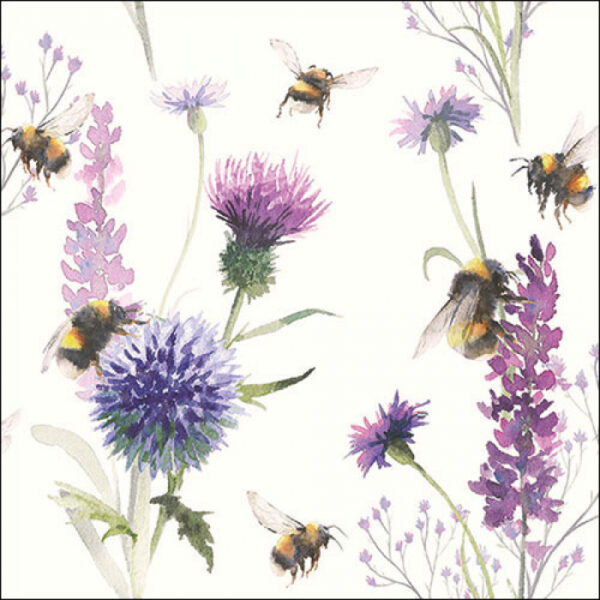 BUMBLEBEES IN MEADOW PAPER NAPKINS