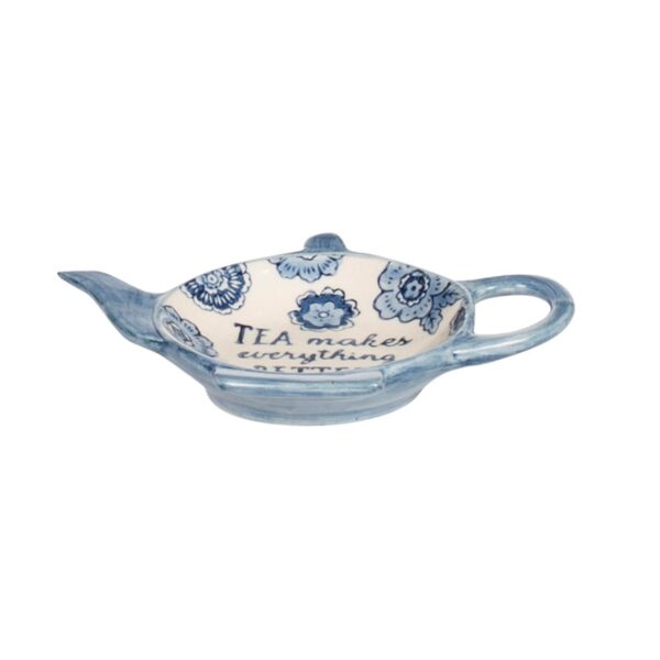 BLUE FLORAL TEABAG DISH - Image 2