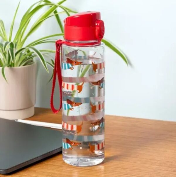SAUSAGE DOG DRINKS BOTTLE WITH PUSH BUTTON LID - 700ML
