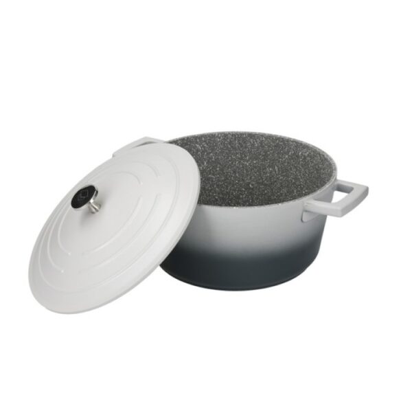 CAST ALUMINIUM 24CM NON STICK 4 LITRE CASSEROLE - GREY OMBRE - Image 3