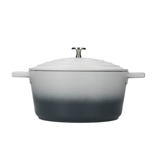 CAST ALUMINIUM 24CM NON STICK 4 LITRE CASSEROLE - GREY OMBRE