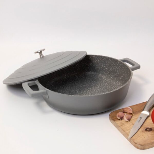 MASTERCLASS NON STICK SHALLOW CASSEROLE - 28CM/4 LITRE- GREY OMBRE - Image 2