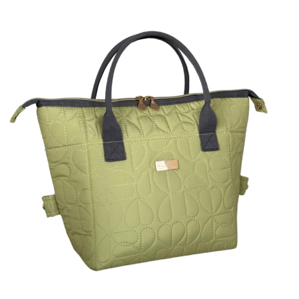 OXFORD QUILTED CONVERTIBLE LUNCH BAG - PISTACHIO - Image 2