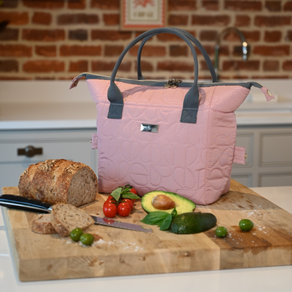 OXFORD QUILTED  CONVERTIBLE LUNCH BAG - MALLOW