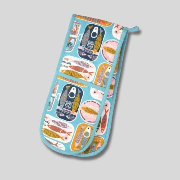 SARDINES BLUE  DOUBLE OVEN GLOVE