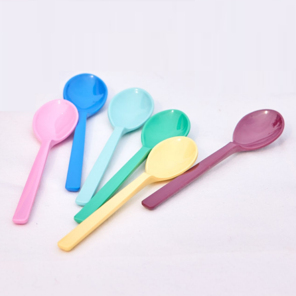 MELAMINE TEASPOONS - 'SHOW YOUR TRUE COLOURS' - SET OF 6