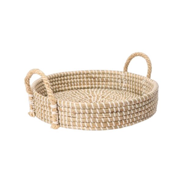 SINTRA SEAGRASS  ROUND HANDLED TRAY - Image 2