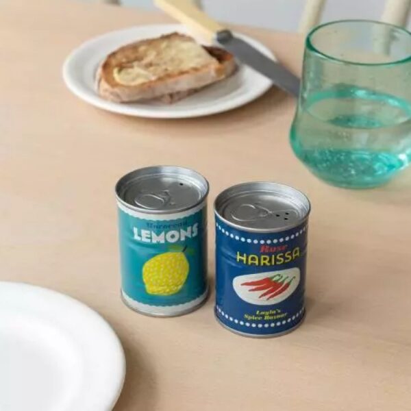 LEMON AND HARISSA SALT AND PEPPER SHAKERS