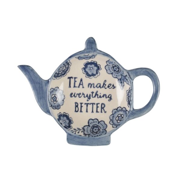 BLUE FLORAL TEABAG DISH
