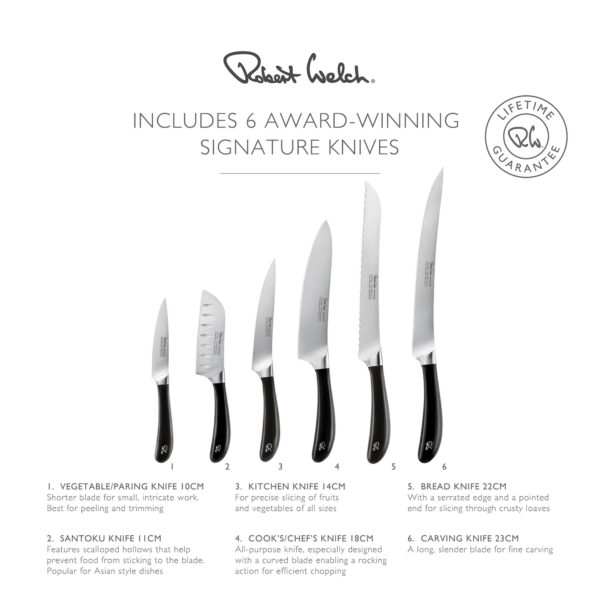 ROBERT WELCH SIGNATURE BOOK OAK KNIFE BLOCK - 7 PIECE - Image 3
