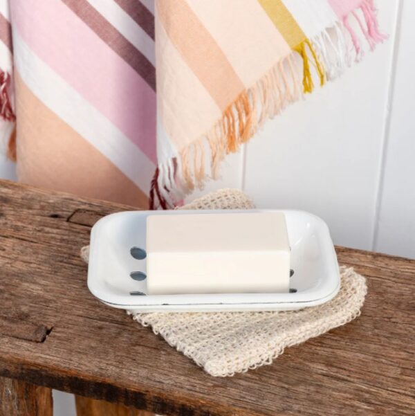 ENAMEL SOAP DISH  - WHITE
