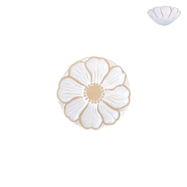 WHITE STONEWARE FLOWER BOWL - MINI