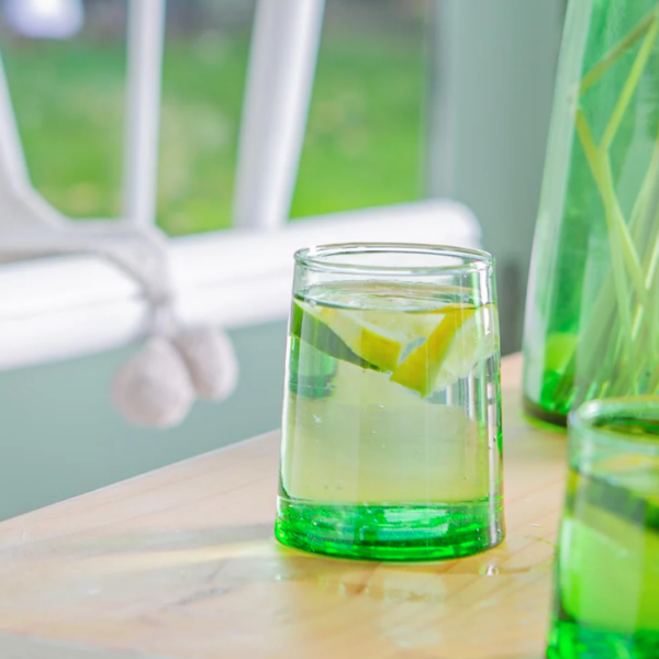 MERZOUGA RECYCLED GLASS TUMBLER - GREEN