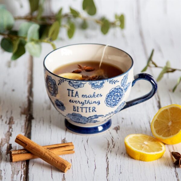 BLUE WILLOW FLORAL MUG - Image 3