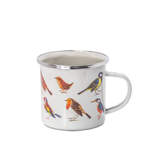VINTAGE BIRD ENAMEL MUG