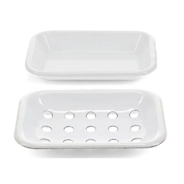ENAMEL SOAP DISH  - WHITE - Image 2