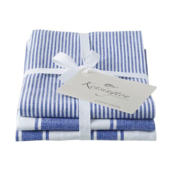 KENSINGTON BLUE STRIPE TEA TOWEL - SET OF 3