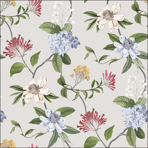 FLORAL MIX GREY PAPER NAPKINS
