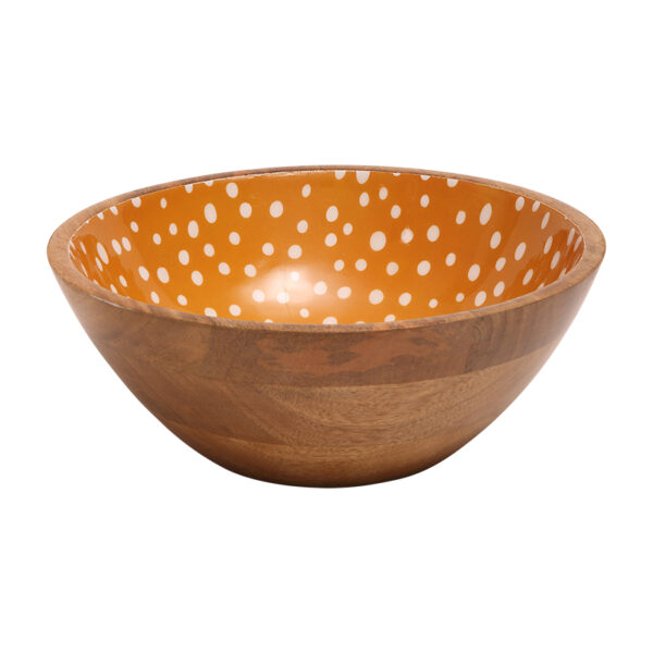 SINTRA MANGO WOOD SALAD BOWL - OCHRE - Image 2