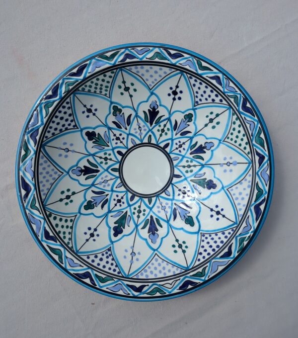 SOUK BLUE SHALLOW SERVING BOWL - 33CM - Image 3