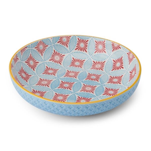 MIKASA LARGE SHALLOW BOWL - PALE BLUE MOSAIC - Image 3