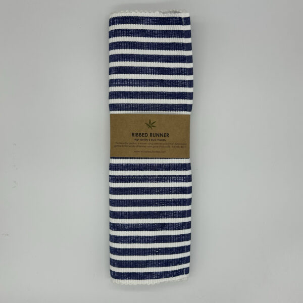 WOVEN BLUE TABLE RUNNER 140cm x 40cm