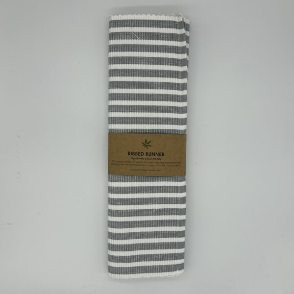 WOVEN GREY TABLE RUNNER 140cm x 40cm