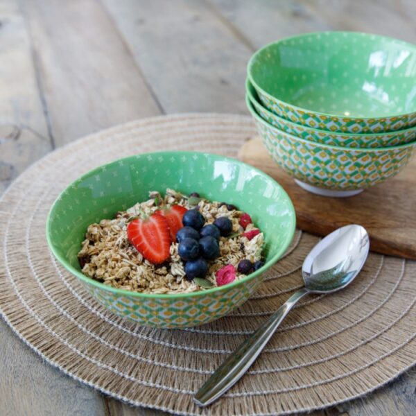 MIKASA BOWL - GREEN GEOMETRIC