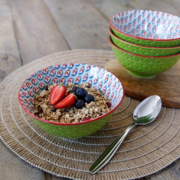 MIKASA BOWL - GEOMETRIC GREEN
