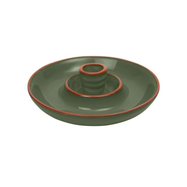SINTRA GLAZED TERRACOTTA OLIVE DISH - OLIVE GREEN - Image 2