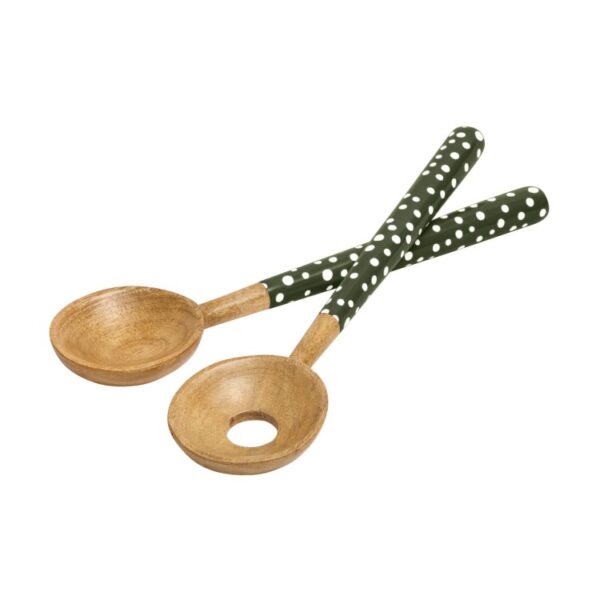 SINTRA MANGO WOOD SALAD SERVERS - OLIVE GREEN