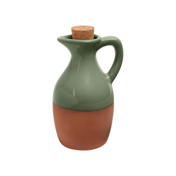 SINTRA GLAZED TERRACOTTA OIL DRIZZLER - OLIVE GREEN - Image 2
